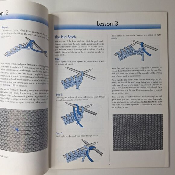 Learn To Knit Just One Day Easy Beginner Start School Needlework Guide Creative - Picture 7 of 11